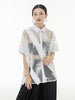 Hayato Sheer Leaf Blouse - White