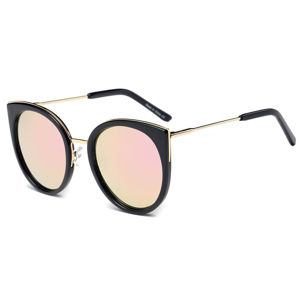 HOLMDEL | Women's Iconic Mirrored Lens Cat Eye Sunglasses