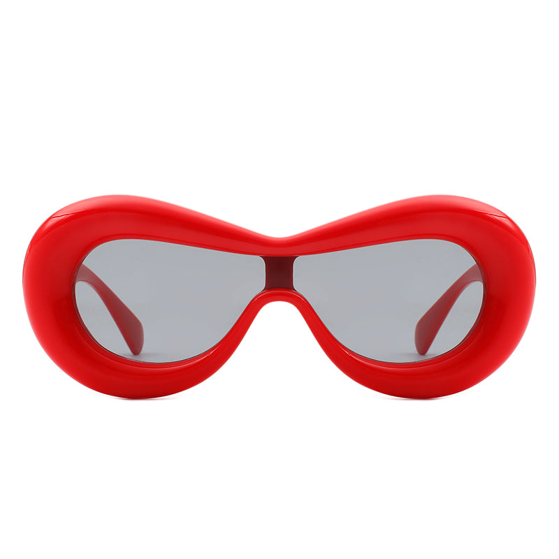 Argo - Oversized Y2K Inflated Frame One Piece Lens Sunglasses