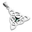 Celtic Silver Pendant Set W/ Green Agate