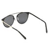 FRISCO | Modern Horn Rimmed Metal Frame Round Sunglasses