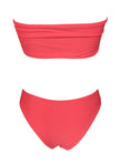 Zoey Bandeau Top & Classic Bottom - Coral