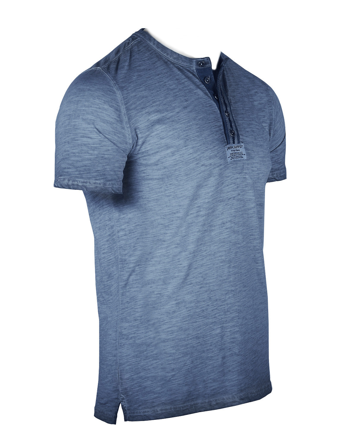 ZIMEGO T-shirt Henley à manches courtes et col rond pour homme avec boutons vintage