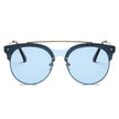 ENDICOTT | Round Circle Brow-Bar Tinted Lens Sunglasses