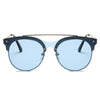 ENDICOTT | Round Circle Brow-Bar Tinted Lens Sunglasses