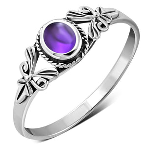 Petals Amethyst Stone Sterling Silver Ring