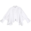 Sonoya Lapel Long Sleeve Irregular Hem Shirt