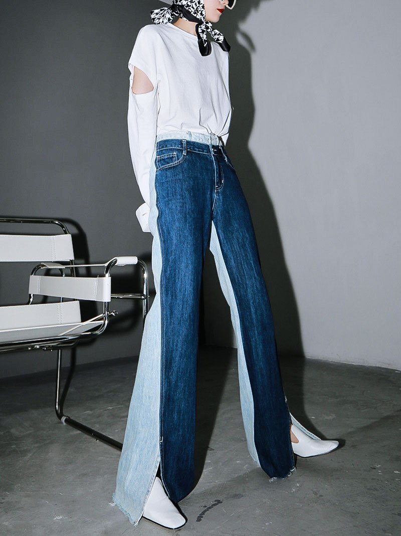 Pantalon large en denim ample Sawako