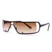 Ustia - Rectangle Narrow Tinted Wraparound Fashion Sunglasses