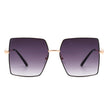 Benazia - Square Oversize Flat Top Large Tinted Women Fashion Sunglasses