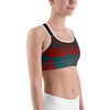 Women's Moisture Wicking Nadine Sports Bra (White & Black Piping)