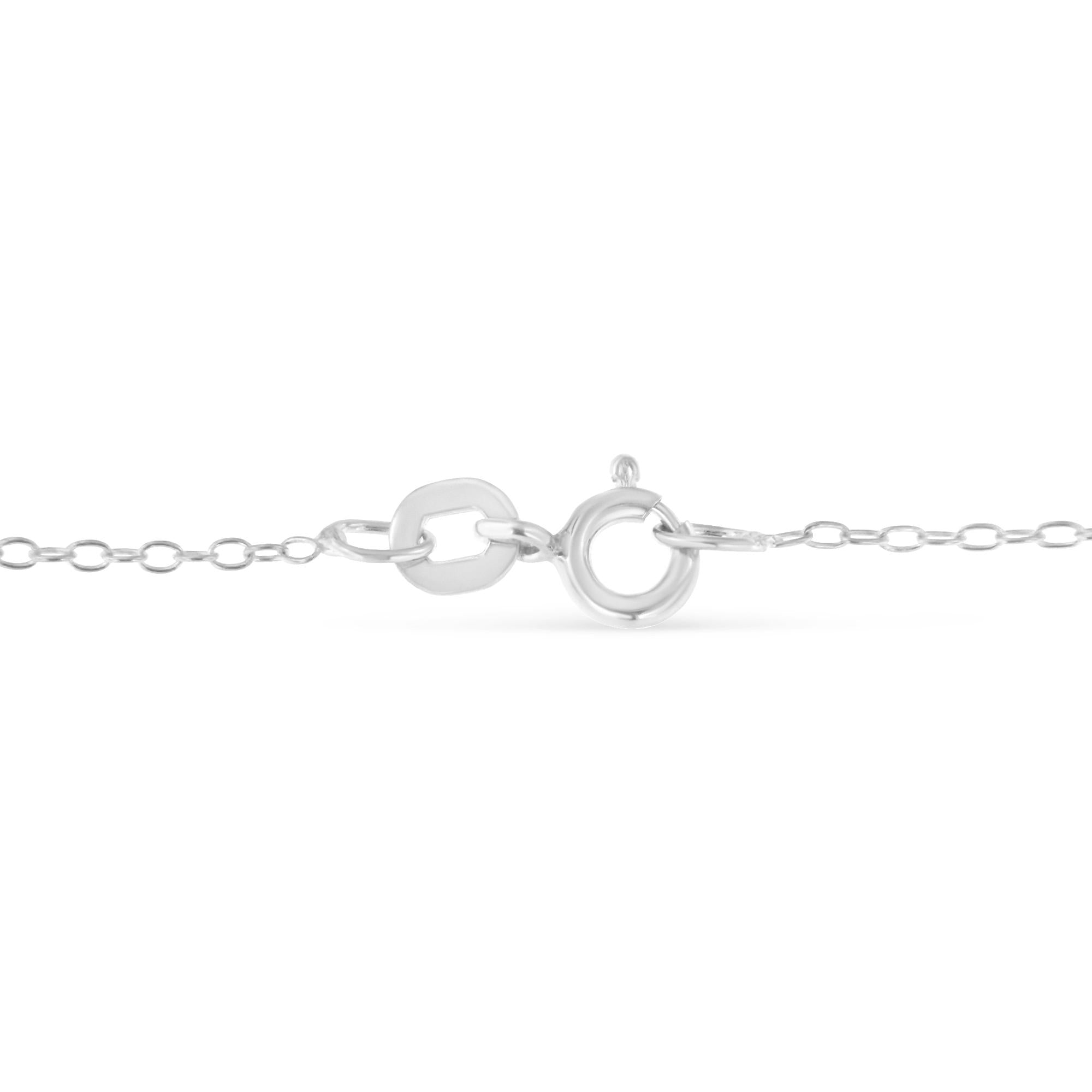 Collier station de diamants en argent sterling