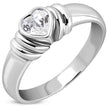 Bague en argent sterling cœur CZ, R283