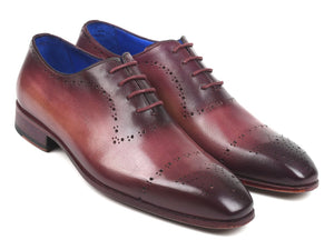 Paul Parkman Chaussures Brogues Classiques Peintes à la Main Bordeaux (ID#ZLS35BUR)