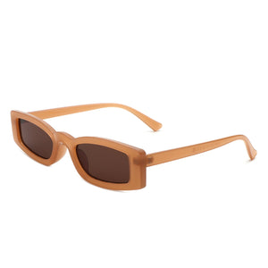 Starzest - Rectangle Slim Retro Tinted Square Vintage Narrow Sunglasses