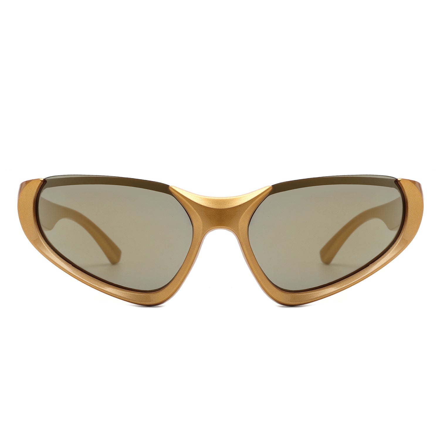 Dazzling - Rectangle Retro Fashion Wrap Around Sunglasses