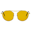 CHOCTAW - Round Tinted Geometric Brow-Bar Fashion Sunglasses