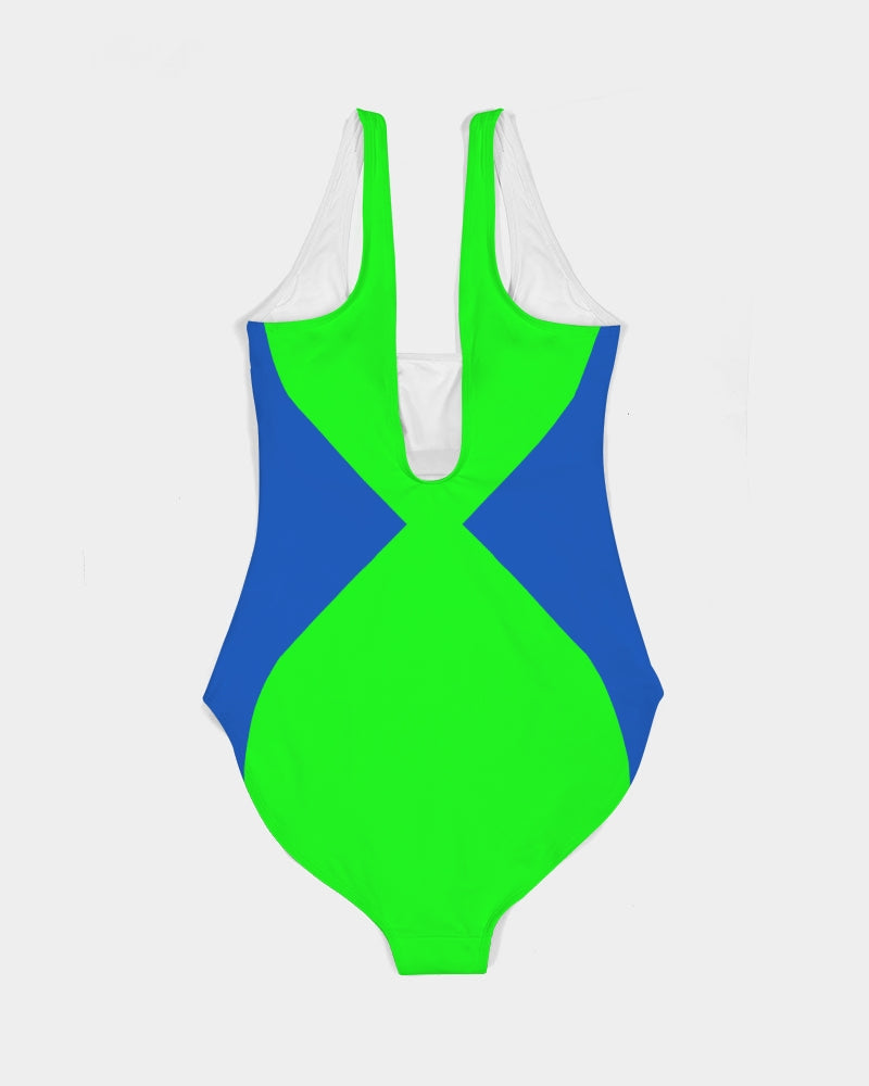 Maillot de bain une pièce femme vert fluo