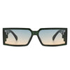 Daylumin - Rectangle Retro Chunky Square Wrap Around Sunglasses