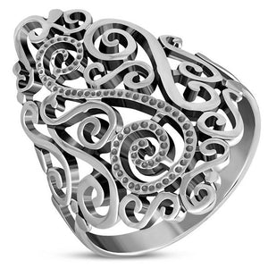 Grande bague en argent de style victorien