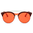 ENDICOTT | Round Circle Brow-Bar Tinted Lens Sunglasses