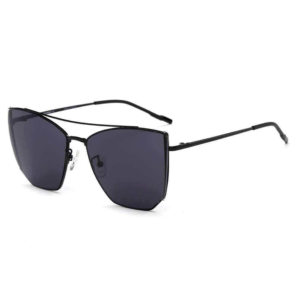 DORSET - Oversize Polygon Mirrored Lens Cat Eye Sunglasses