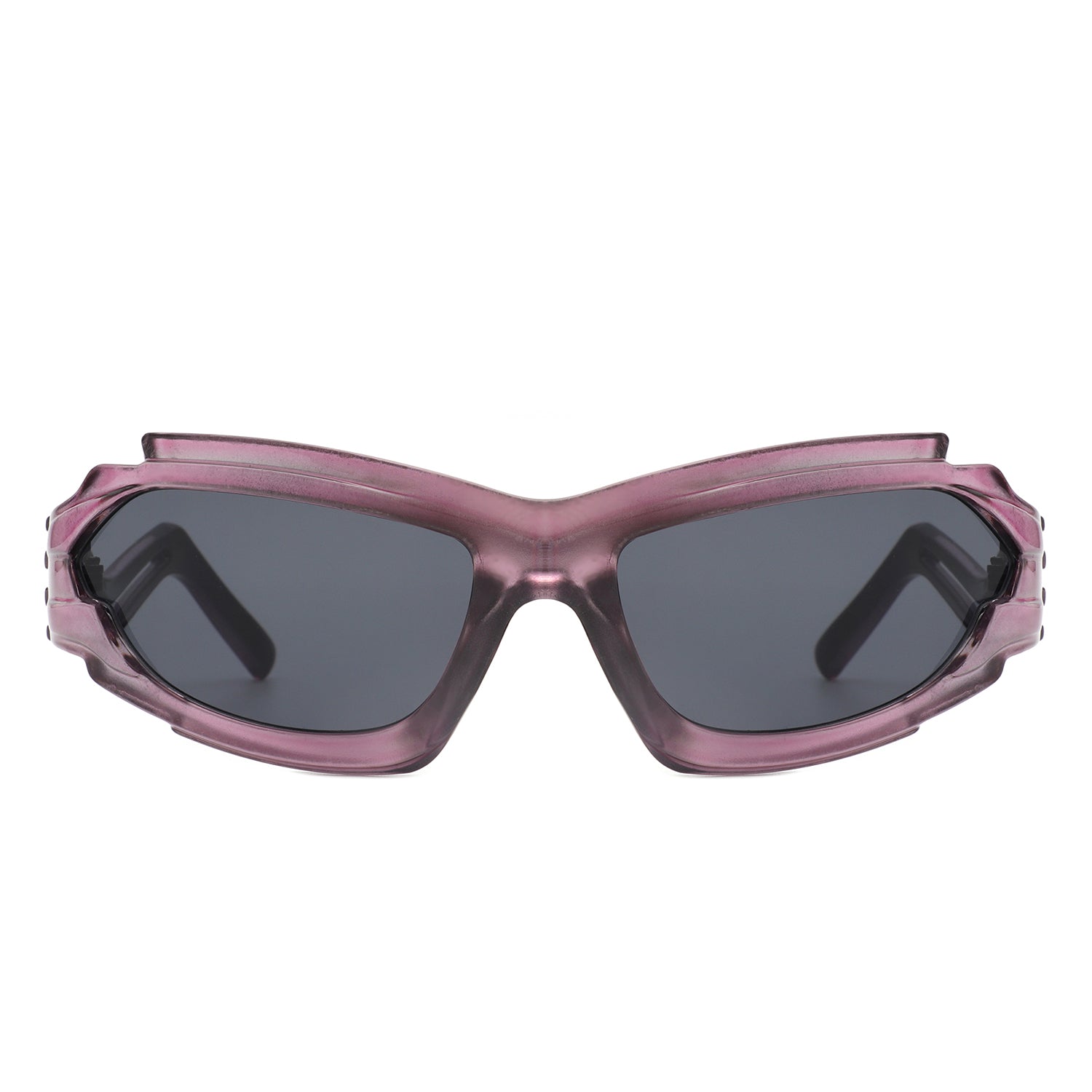 Moonhaze - Futuristic Rectangle Geometric Chunky Sport Wrap Around Sunglasses