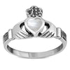 Bague irlandaise en argent sterling Claddagh avec nacre