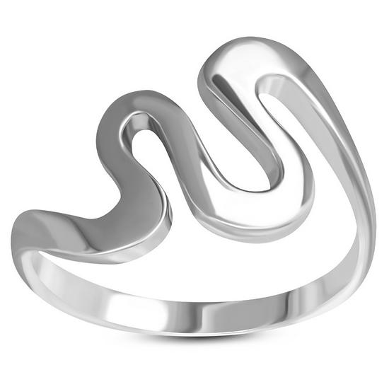 Plain Silver Wavy Ring