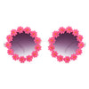 Ysabelia - Round Daisy Flower Shape Circle Party Floral Women Sunglasses