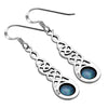 Synthetic Opal Celtic Long Earrings