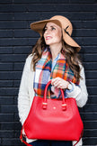 Jane - Red Vegan Leather Satchel