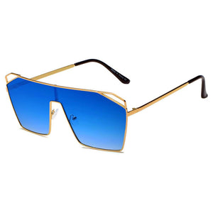 LAVAL | S2071 - Flat Top Metal Oversize Square Fashion Sunglasses