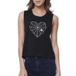 Top court noir pour femme Heart Spider Web