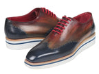 Paul Parkman Oxfords intelligents et décontractés à bout d'aile pour hommes, multicolores (ID#187-MIX-NVY)