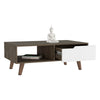 Table basse 2.0 Bull, salon, marron foncé/blanc