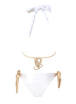 Trish Halter Top & Tie Side Bottom - White