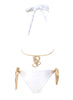 Trish Halter Top & Tie Side Bottom - White