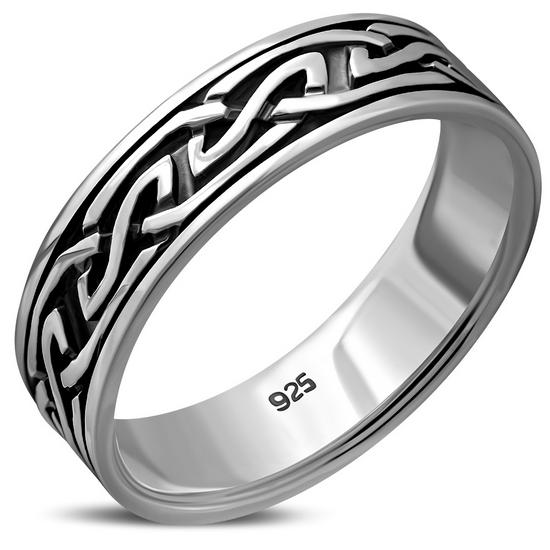 Bague celtique en argent massif