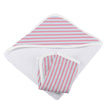 Ensemble serviette et gant de toilette à capuche en bambou Candy Stripe