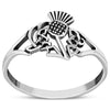 Bague chardon celtique en argent sterling 925