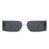 Daylumin - Rectangle Retro Chunky Square Wrap Around Sunglasses