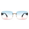 Dreamsea - Rectangle Classic Rimless Square Retro Tinted Fashion Sunglasses