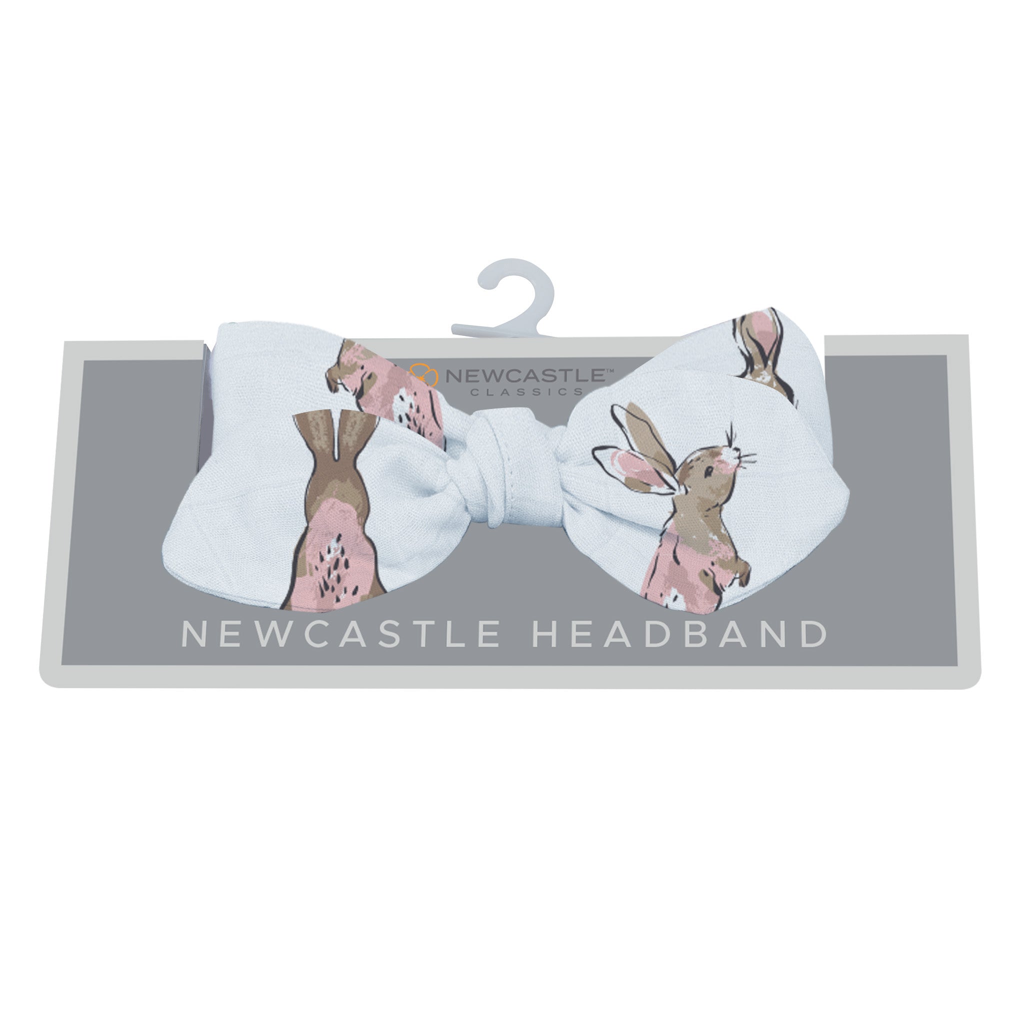 Bandeau Newcastle en Bambou Lapins Rose Poudré