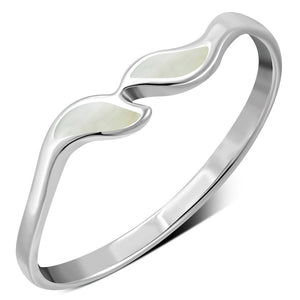 Mother of Pearl Sea Shell Silver Ring