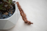 Brown Thin Braided Leather Bracelet