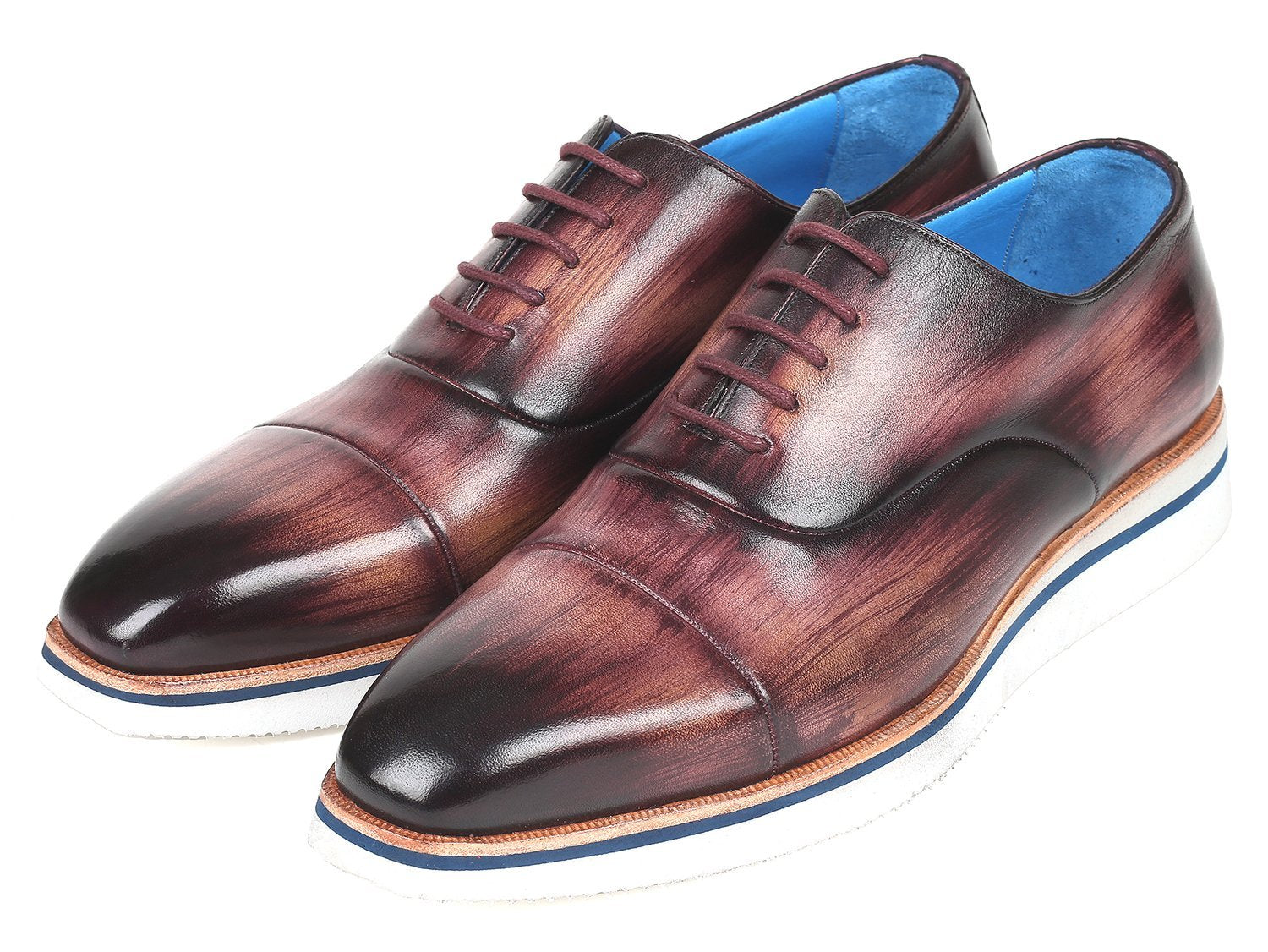 Paul Parkman Oxfords intelligents et décontractés pour hommes en cuir violet (ID#185-PRP-LTH)