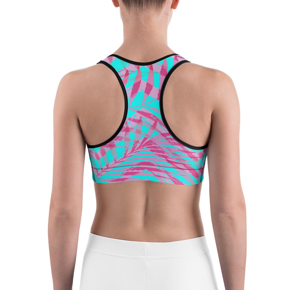 Women's Moisture Wicking Olivia III Rise & Go Sports Bra (White & Black Piping)