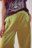 Pantalon large en satin, couleur citron vert acide