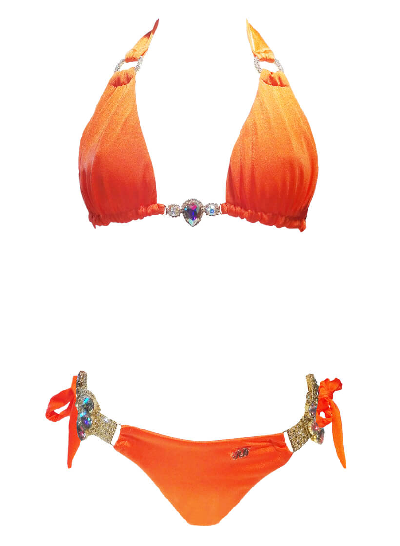 Amber Luxury Top & Tie Side Bottom - Orange